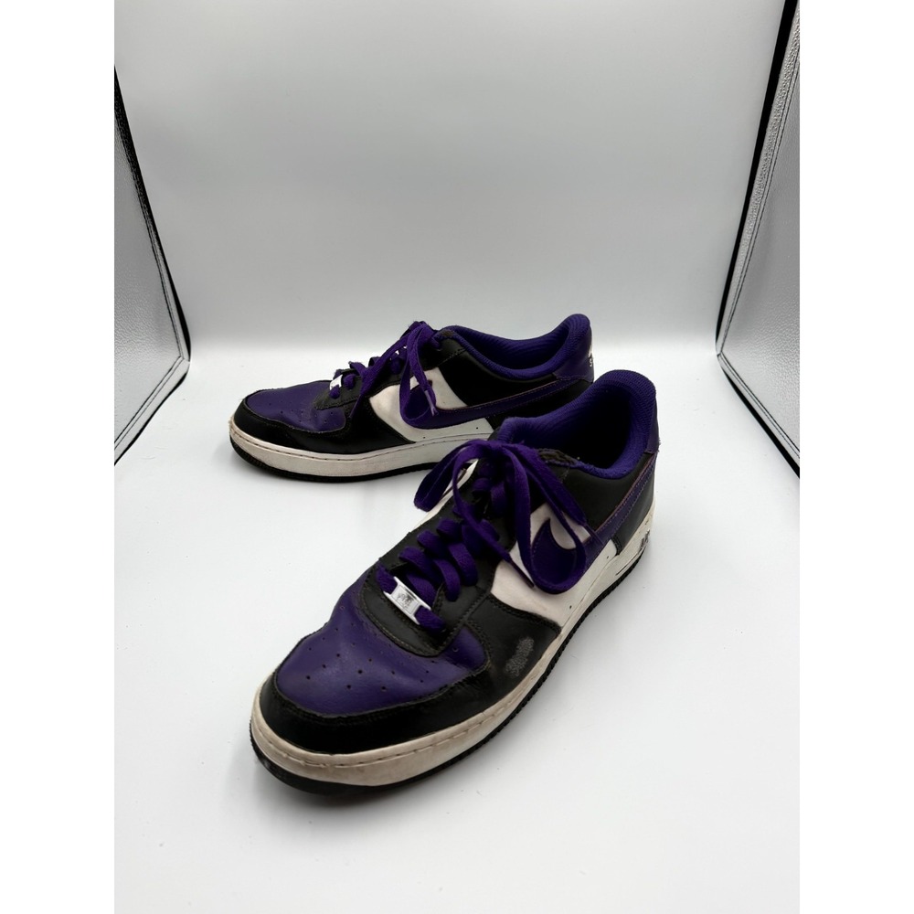 Nike Air Force 1 AQ3774 Mens 12 Sneaker Purple Black Leather Athletic Shoes